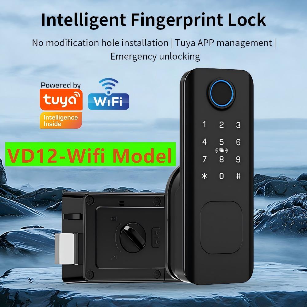 Smart Garden Outdoor - WLAN-Fingerabdruck-Wasserdichtes Außentürschloss mit Fernbedienung, Tuya-App-Unterstützung, Code,