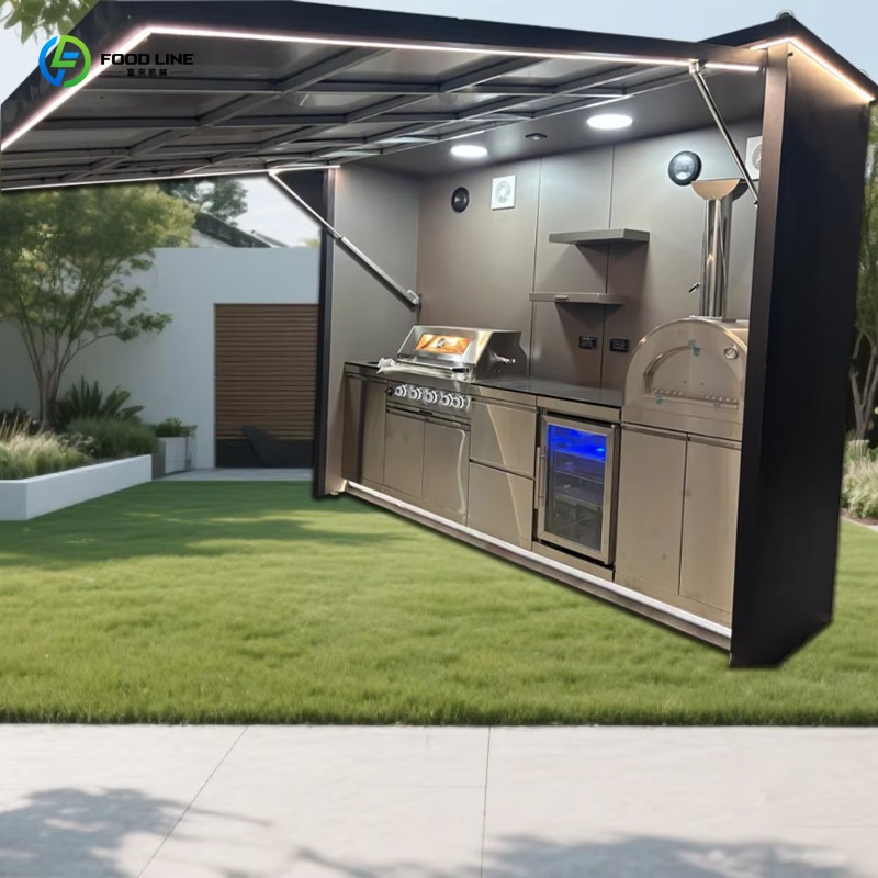 Smart Garden Outdoor - Maßgefertigter, intelligenter, abschließbarer Gartenküchenschrank mit Spüle,