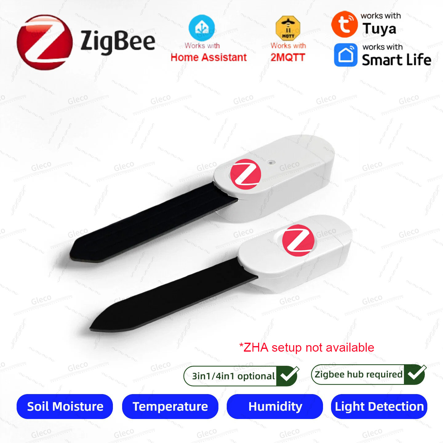 Smart Soil Sensor - Zigbee Bodenfeuchtigkeitssensor, Messgerät für Temperatur, Luftfeuchtigkeit,